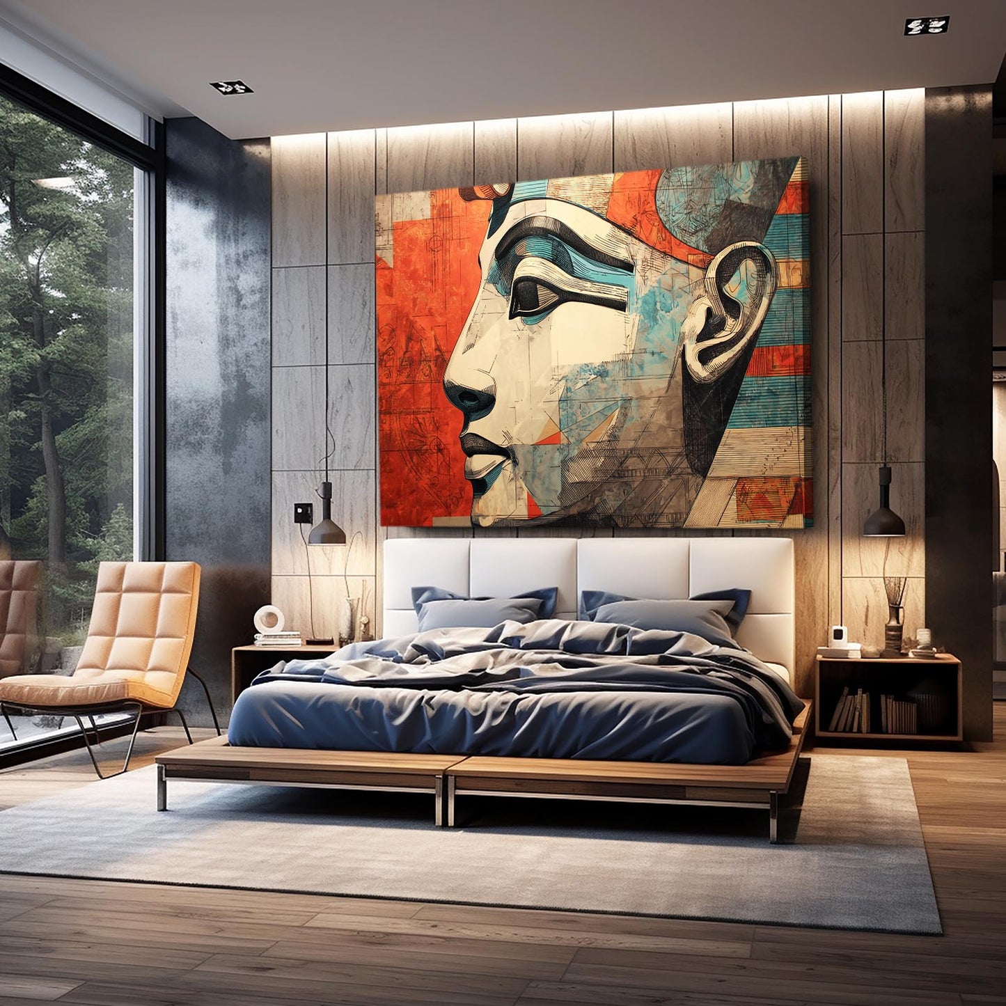 Ivory Pharaoh Profile Egyptian Canvas – styled in a furnished interior