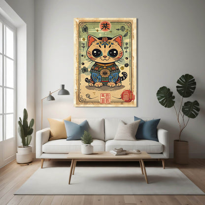Japan Cat Wall Arts Canvas