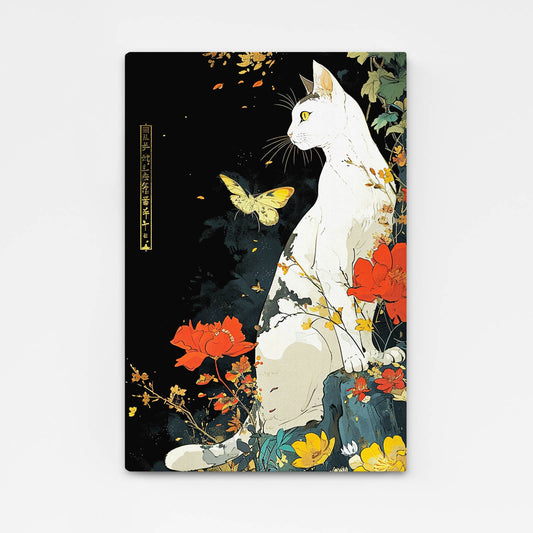 Japan White Cat Wall Art