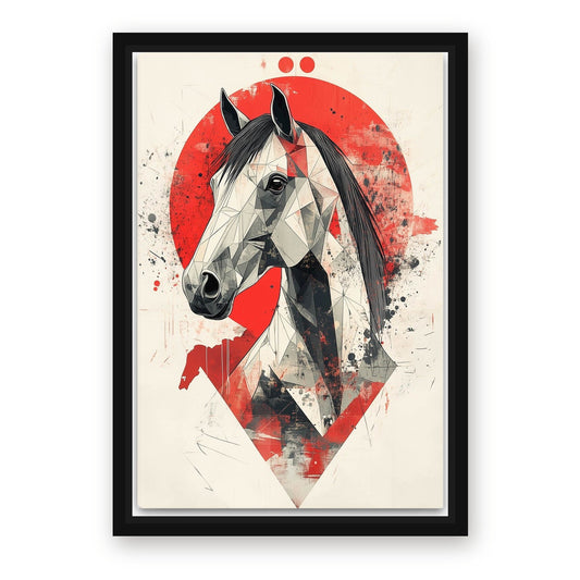 Japanese Horse Wall Art – with Premium Black wood frame
