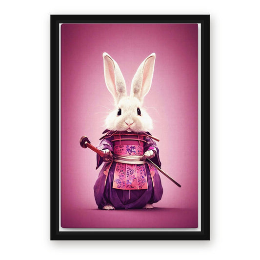 Japanese Rabbit Art – with Premium Black wood frame