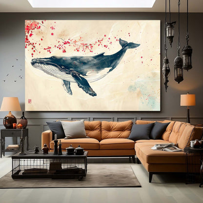 Japanese Whale Zen Art
