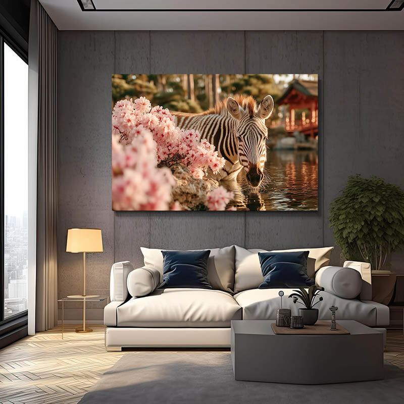 Japanese Zebra Canvas – styled in a furnished interior