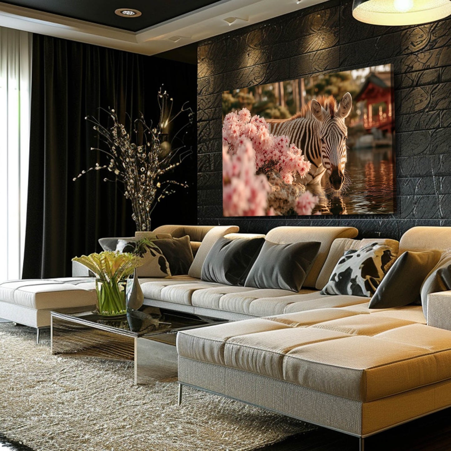 Japanese Zebra Canvas – styled in a furnished interior