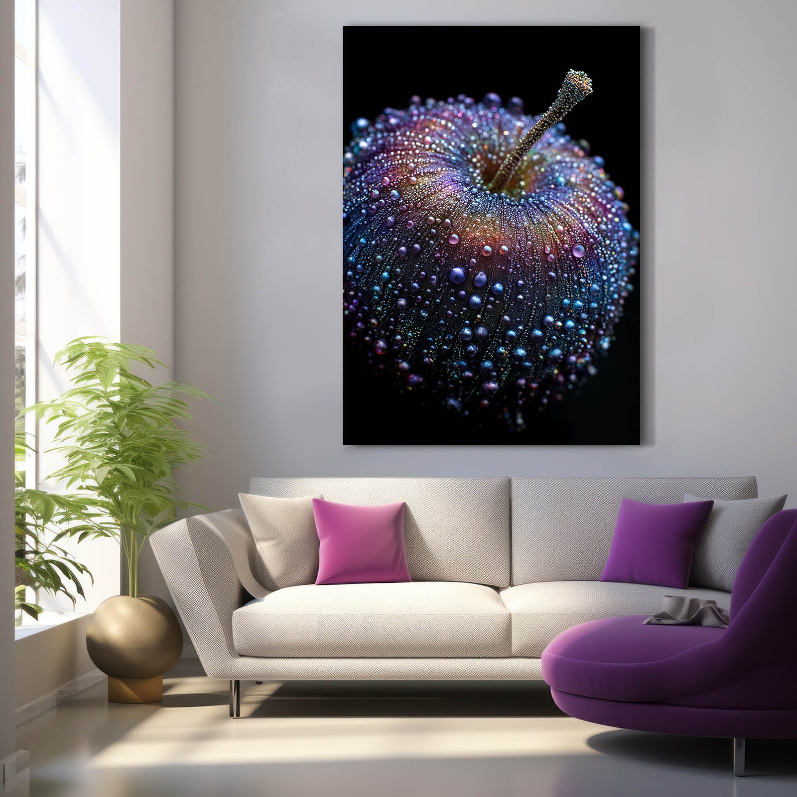 Jeweled Dewdrop Apple Prints – styled in a furnished interior