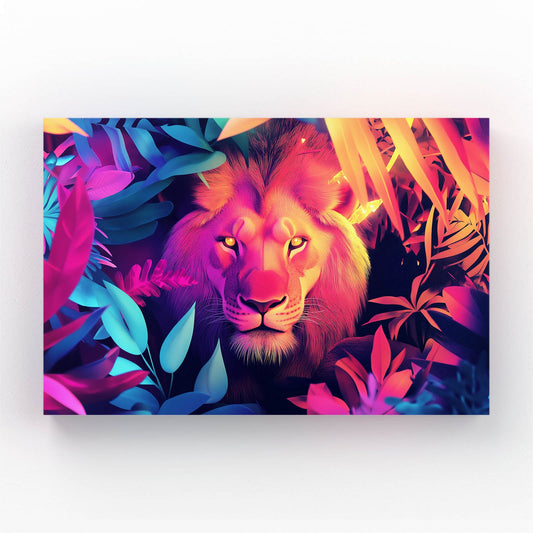Jungle Glow Lion Wall Art