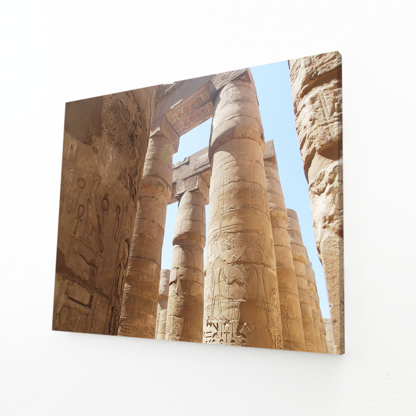 Karnak Columns Egyptian Art – angled canvas view on white background
