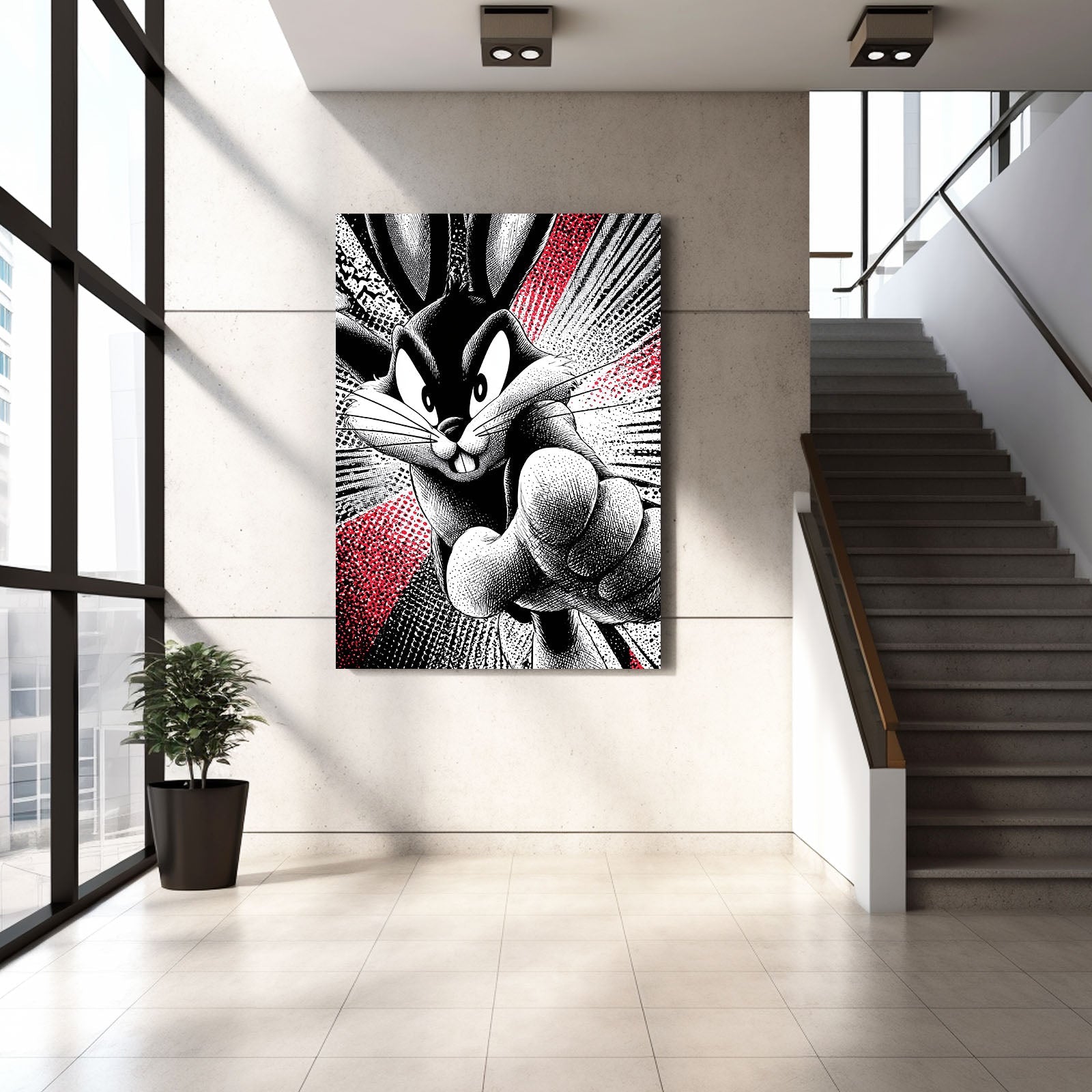 Kids Bunny Canvas – angled canvas view on white background