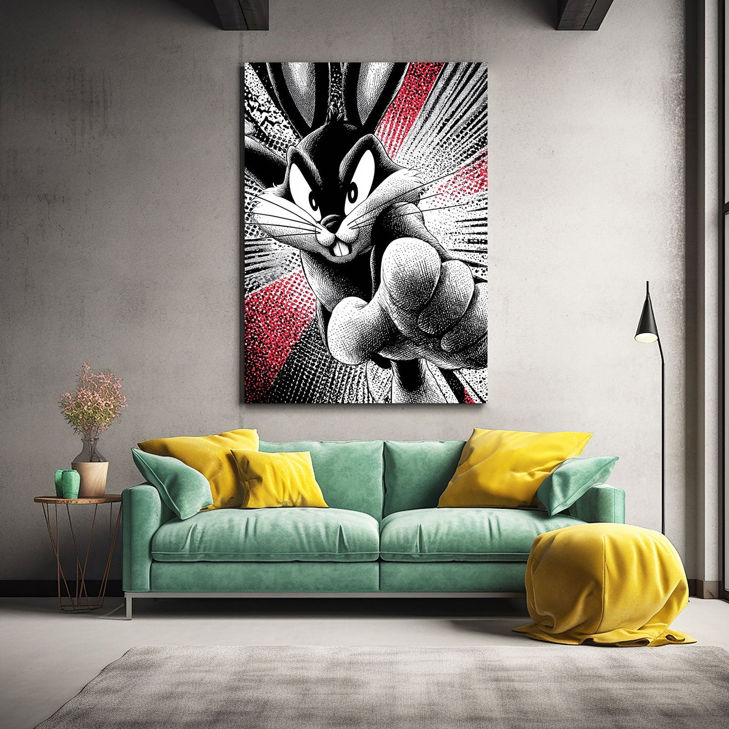 Kids Bunny Canvas – angled canvas view on white background
