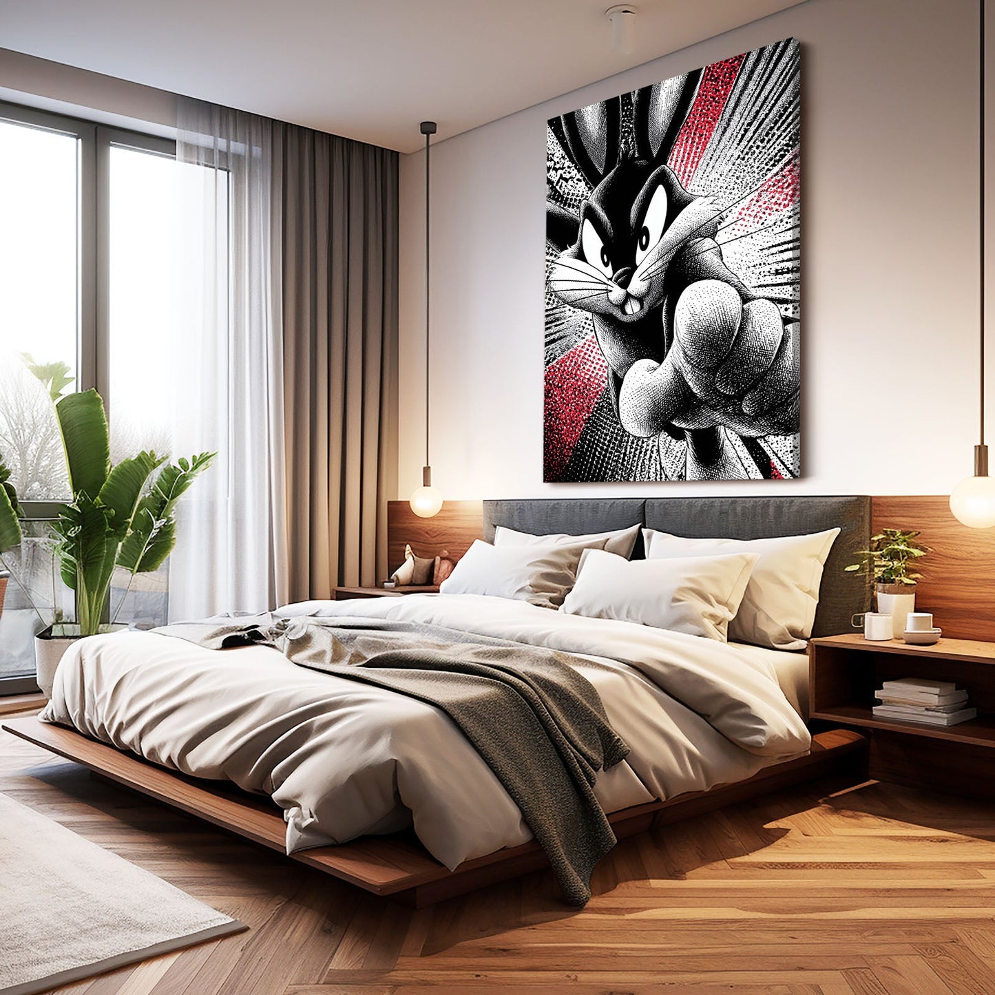 Kids Bunny Canvas – angled canvas view on white background