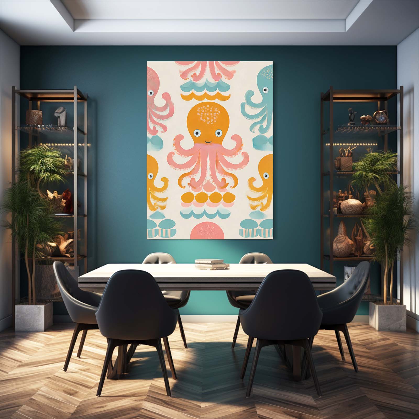 Kids Pattern Play Octopus Wall Decor – styled in a furnished interior
