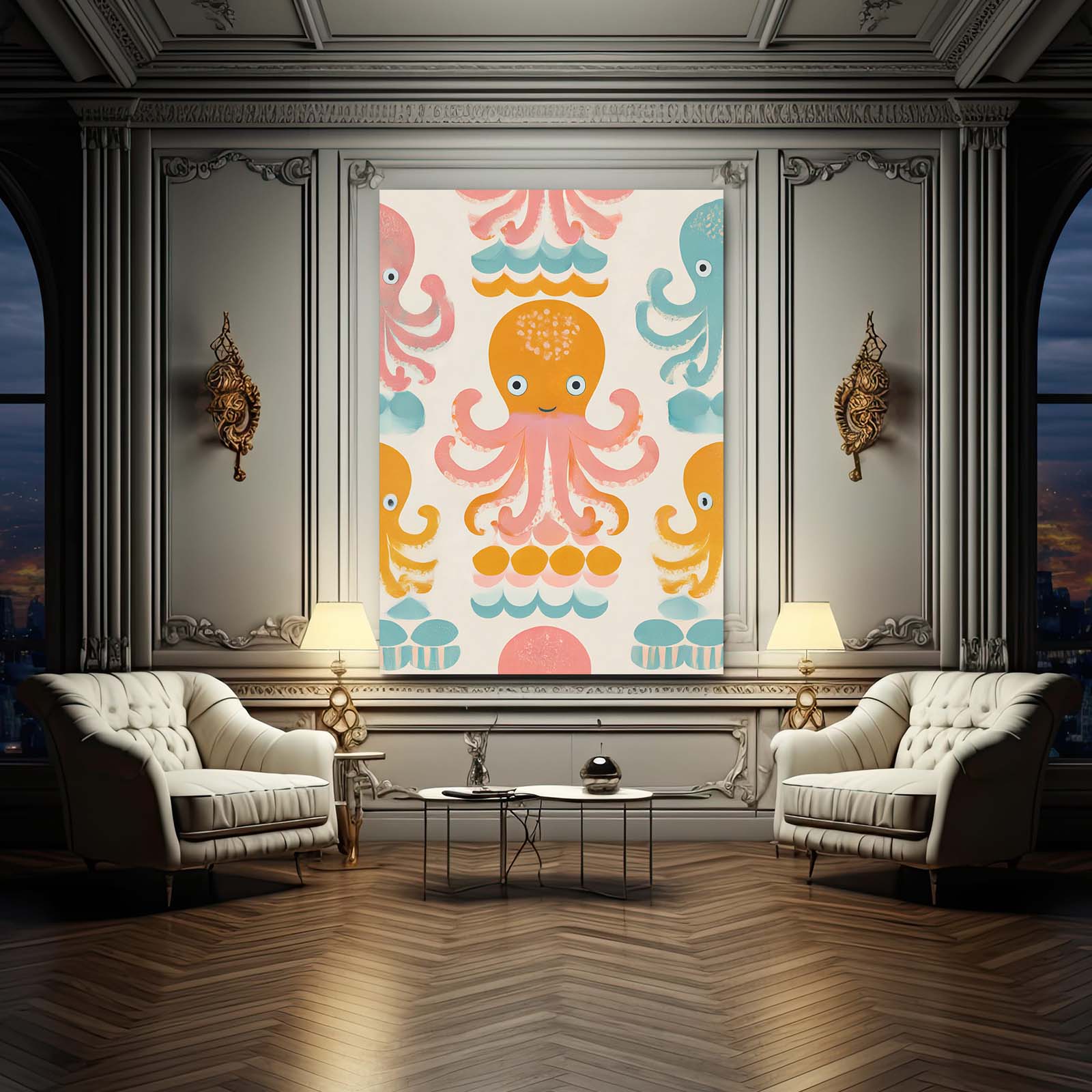 Kids Pattern Play Octopus Wall Decor – styled in a furnished interior