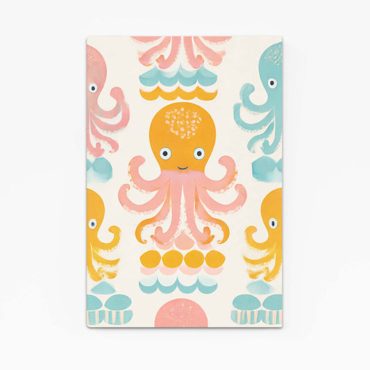 Kids Pattern Play Octopus Wall Decor – canvas print on white background