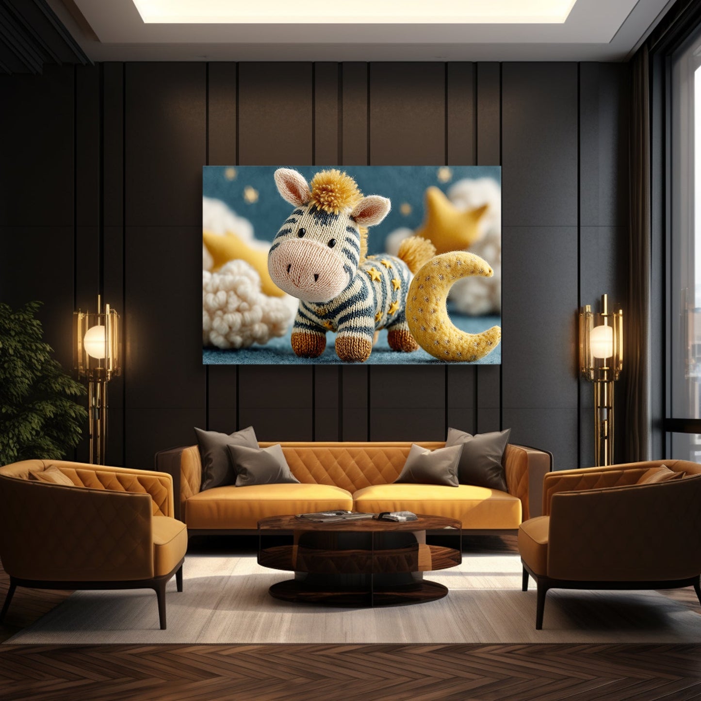 Kids Zebra Art – styled in a furnished interior