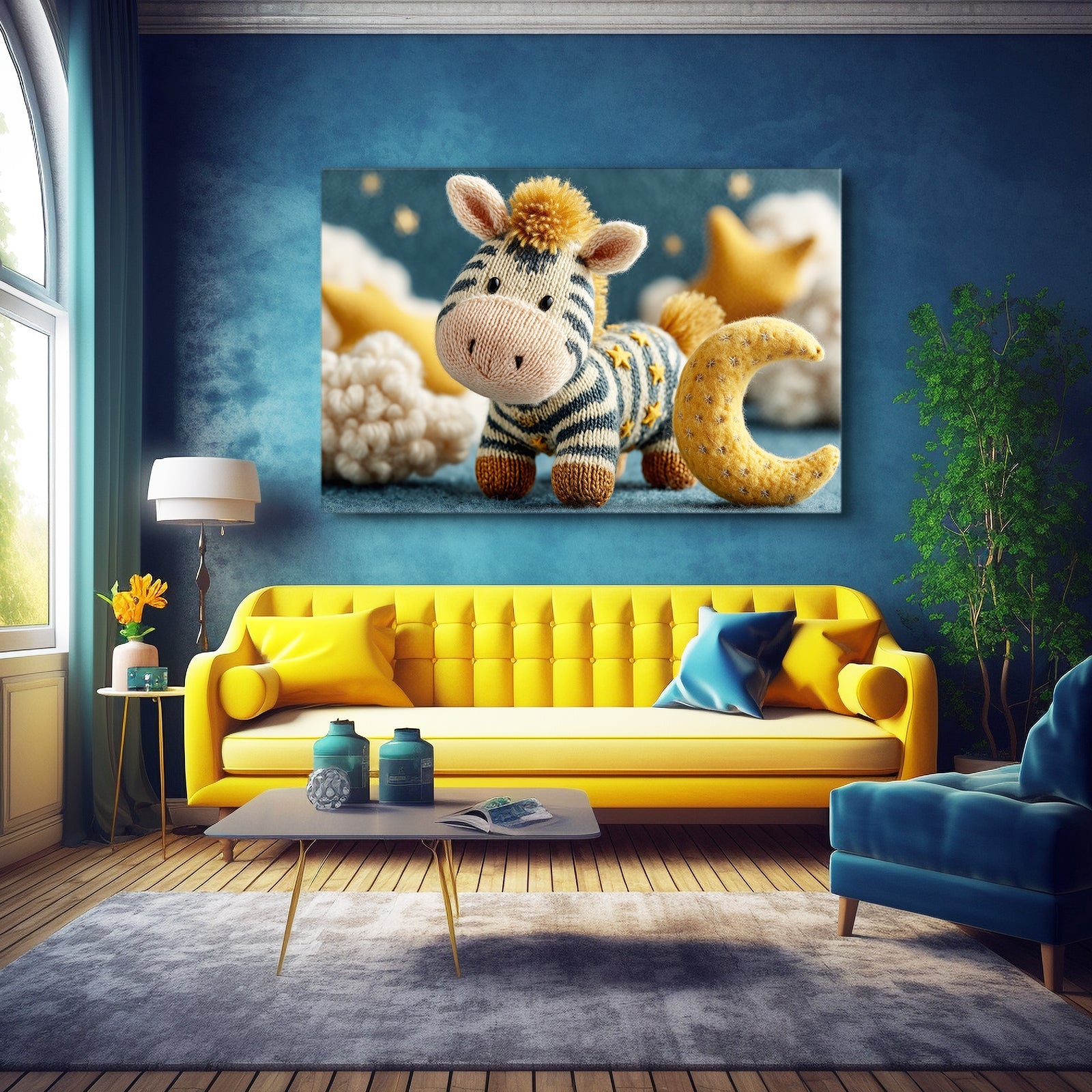 Kids Zebra Art – styled in a furnished interior