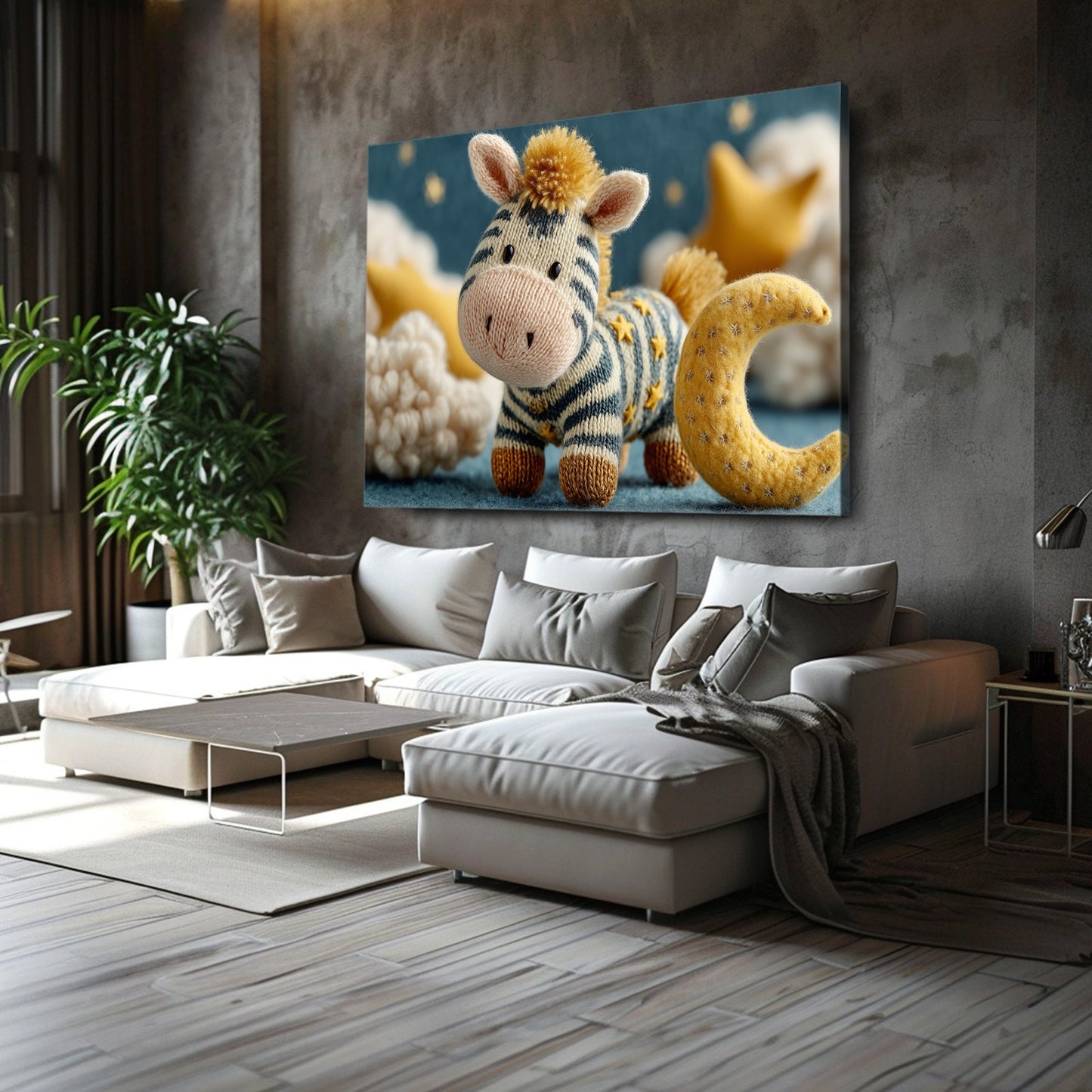 Kids Zebra Art – styled in a furnished interior