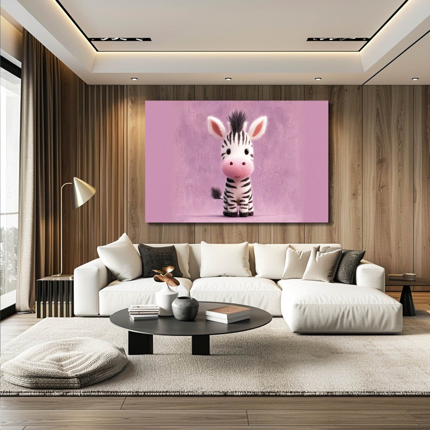 Kids Zebra Canvas Art – styled in a furnished interior
