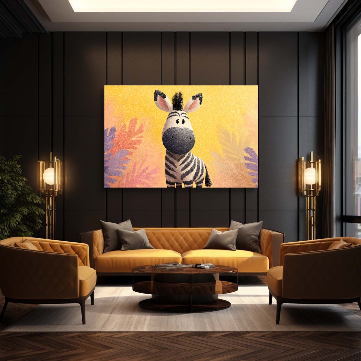 Kids Zebra Wall Art – styled in a furnished interior