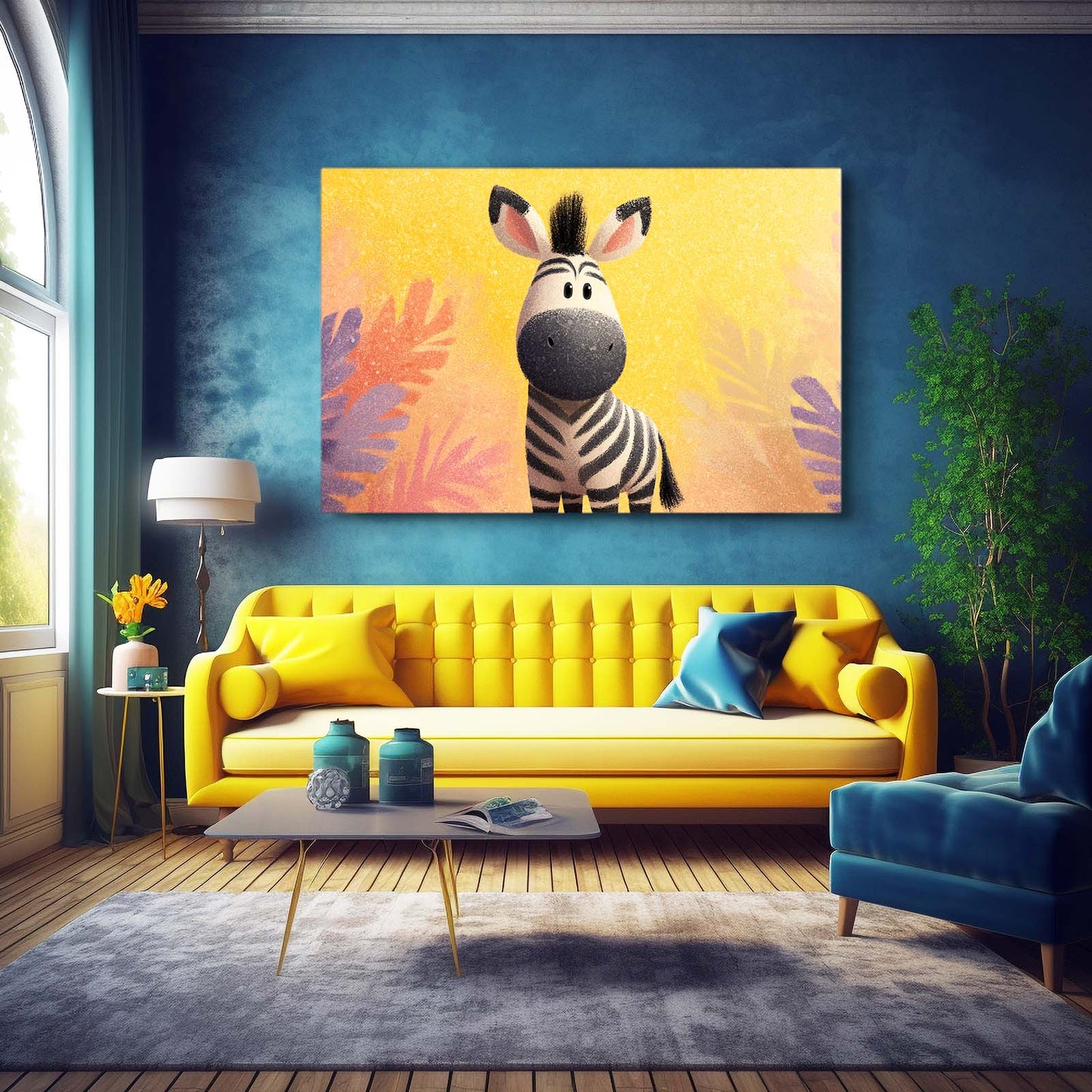 Kids Zebra Wall Art – styled in a furnished interior