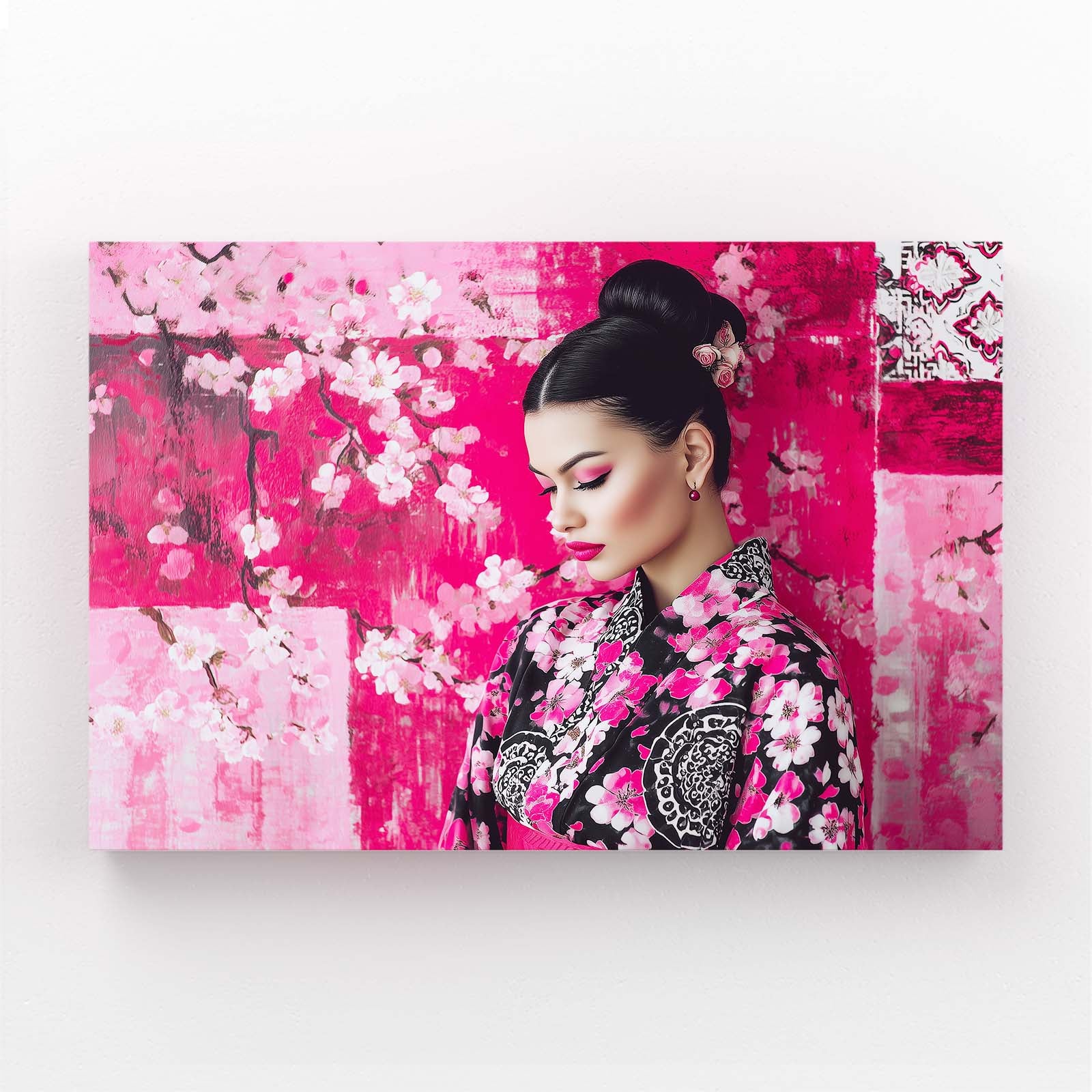 Kimono Portrait Cherry Blossom Prints – kimono portrait cherry blossom canvas print