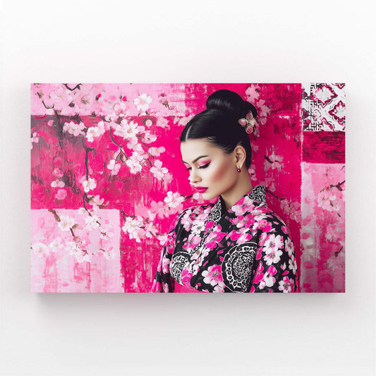 Kimono Portrait Cherry Blossom Prints – kimono portrait cherry blossom canvas print
