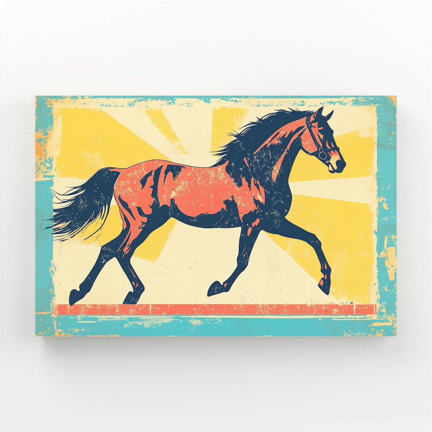 Kitchen Horse Canvas – angled canvas view on white background