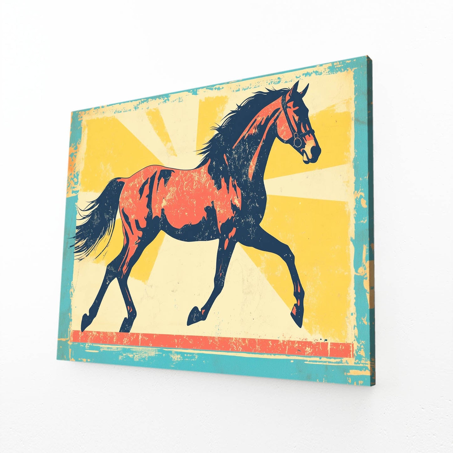 Kitchen Horse Canvas – angled canvas view on white background