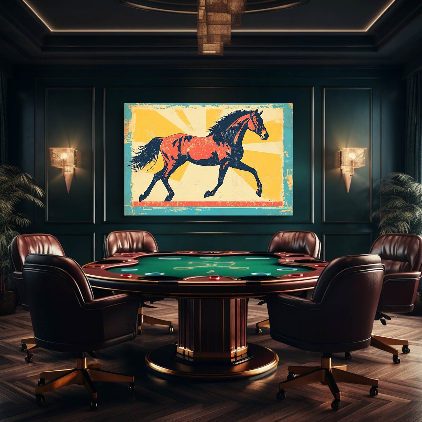 Kitchen Horse Canvas – angled canvas view on white background
