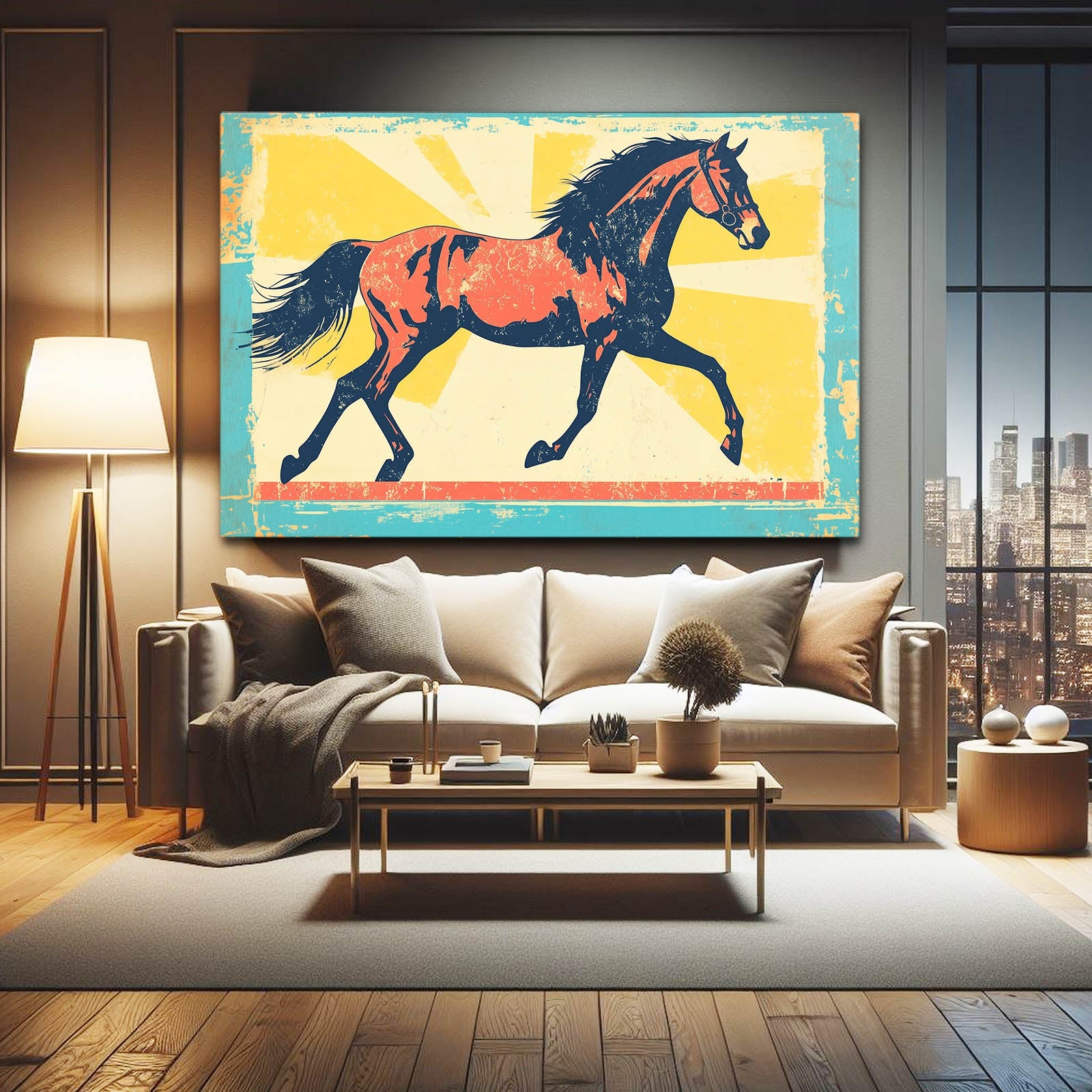 Kitchen Horse Canvas – angled canvas view on white background