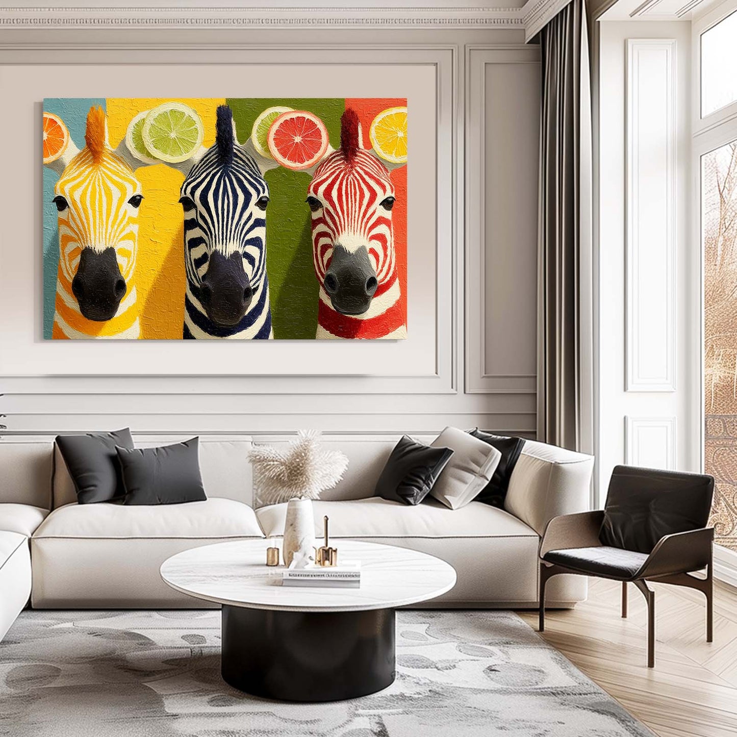 Kitchen Zebra Art – styled in a furnished interior