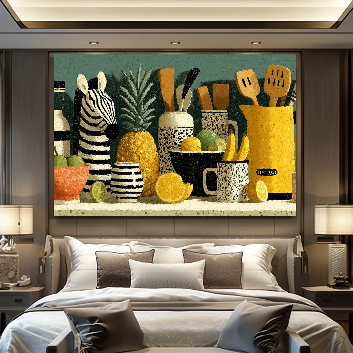 Kitchen Zebra Wall Art – styled in a furnished interior