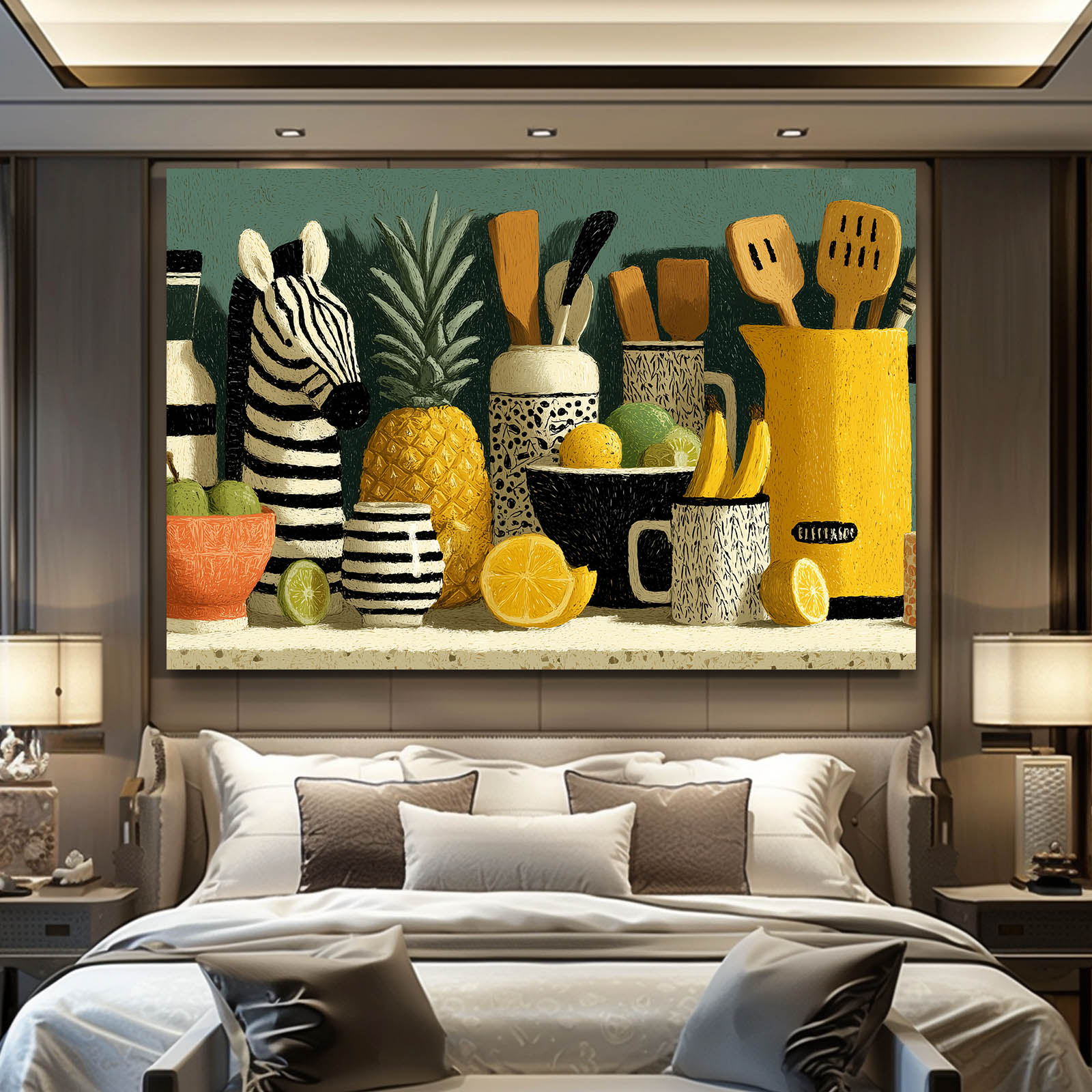 Kitchen Zebra Wall Art – styled in a furnished interior