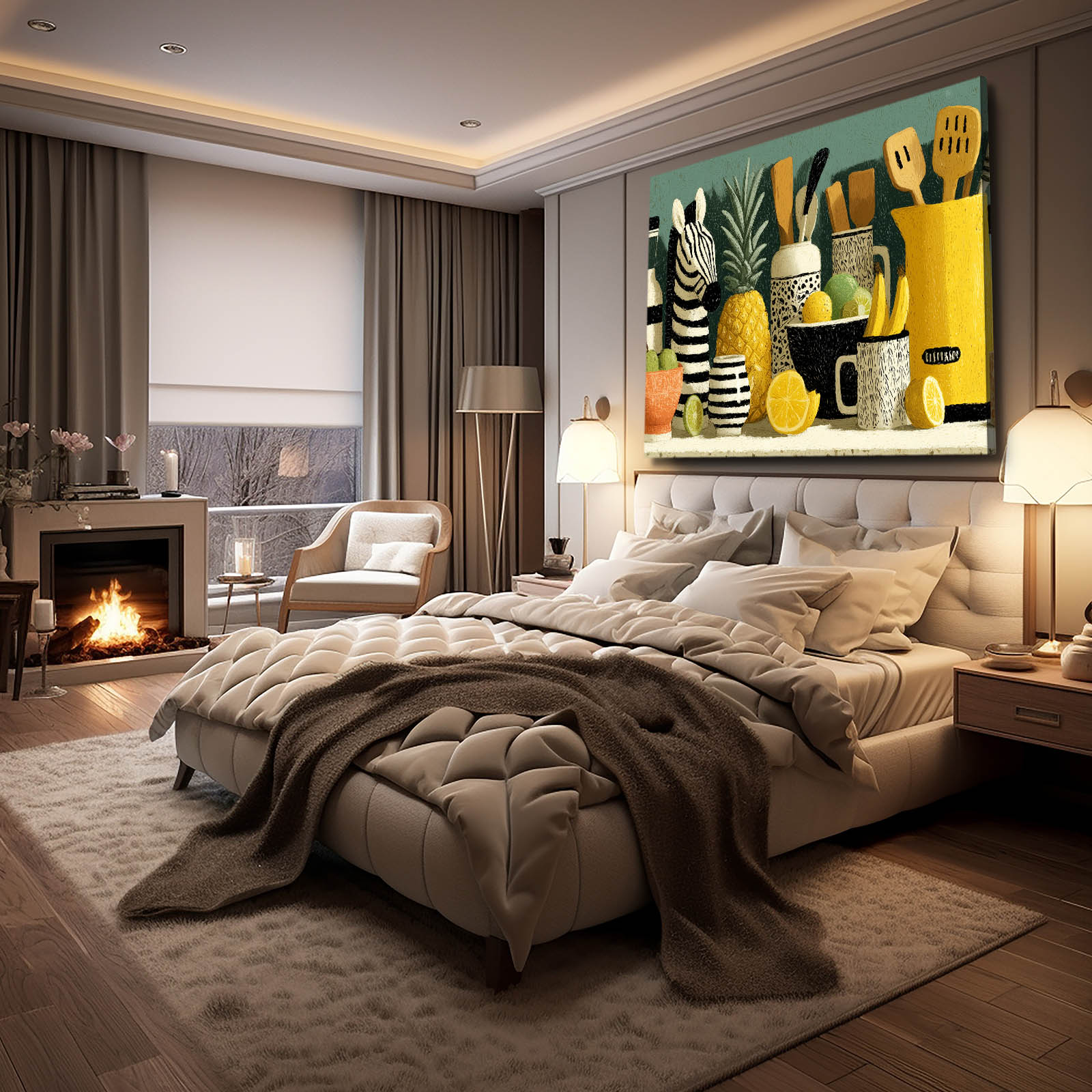 Kitchen Zebra Wall Art – styled in a furnished interior