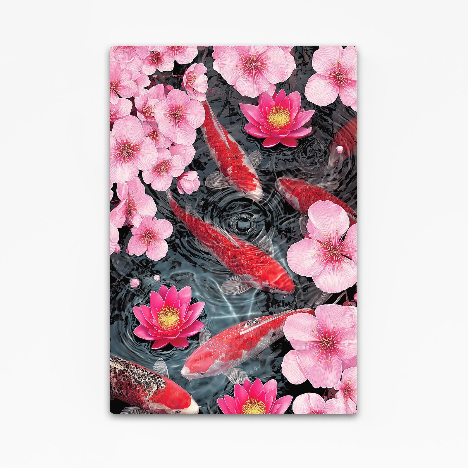 Koi And Lotus Cherry Blossom Prints – koi and lotus cherry blossom canvas print