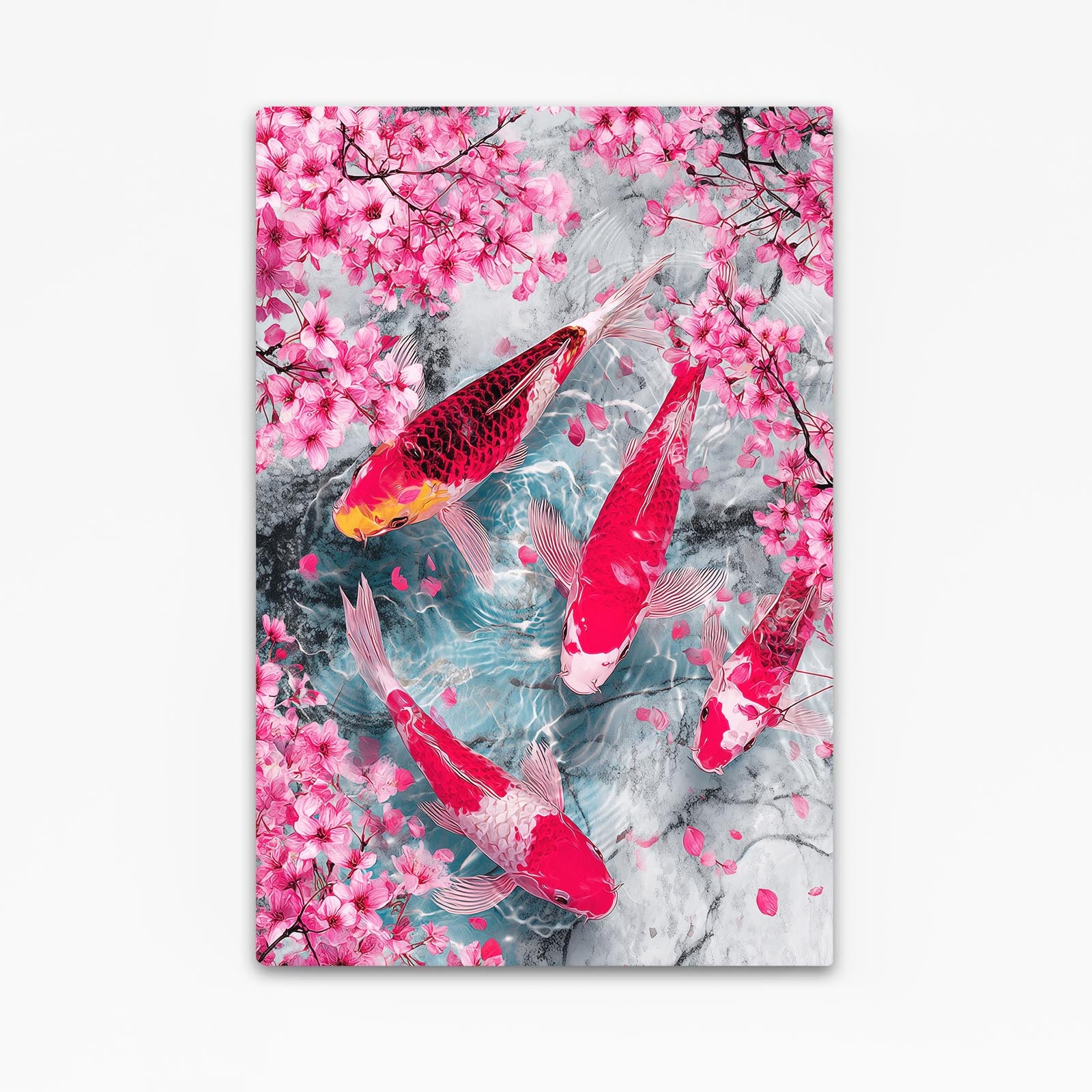 Koi Pond Petals Cherry Blossom Canvas Art – koi pond petals cherry blossom canvas print