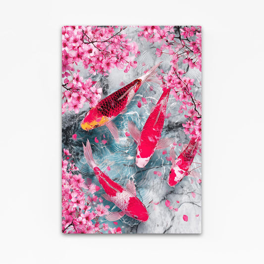 Koi Pond Petals Cherry Blossom Canvas Art – koi pond petals cherry blossom canvas print