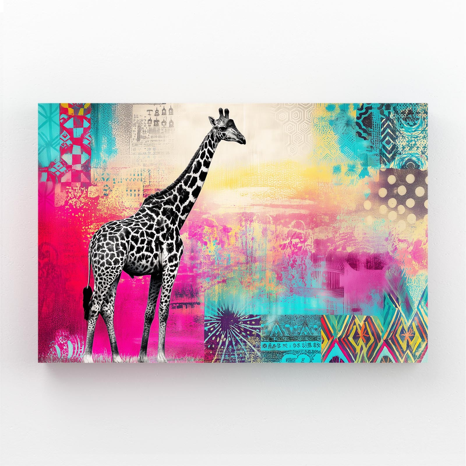 Giraffe on a colorful abstract background