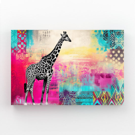 Giraffe on a colorful abstract background