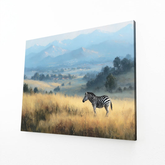 Landscape Zebra Prints – angled canvas view on white background