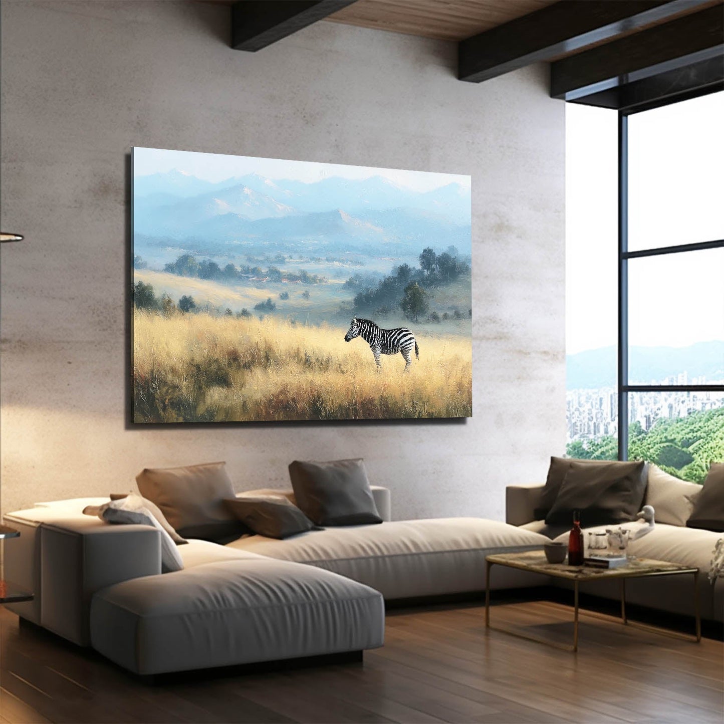 Landscape Zebra Prints – styled in a furnished interior