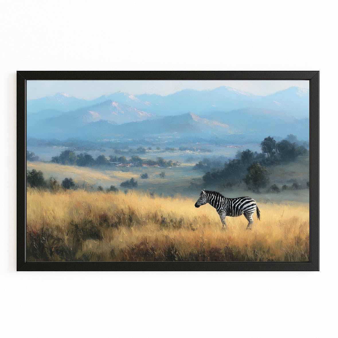 Landscape Zebra Prints – with Premium Black frame on white background