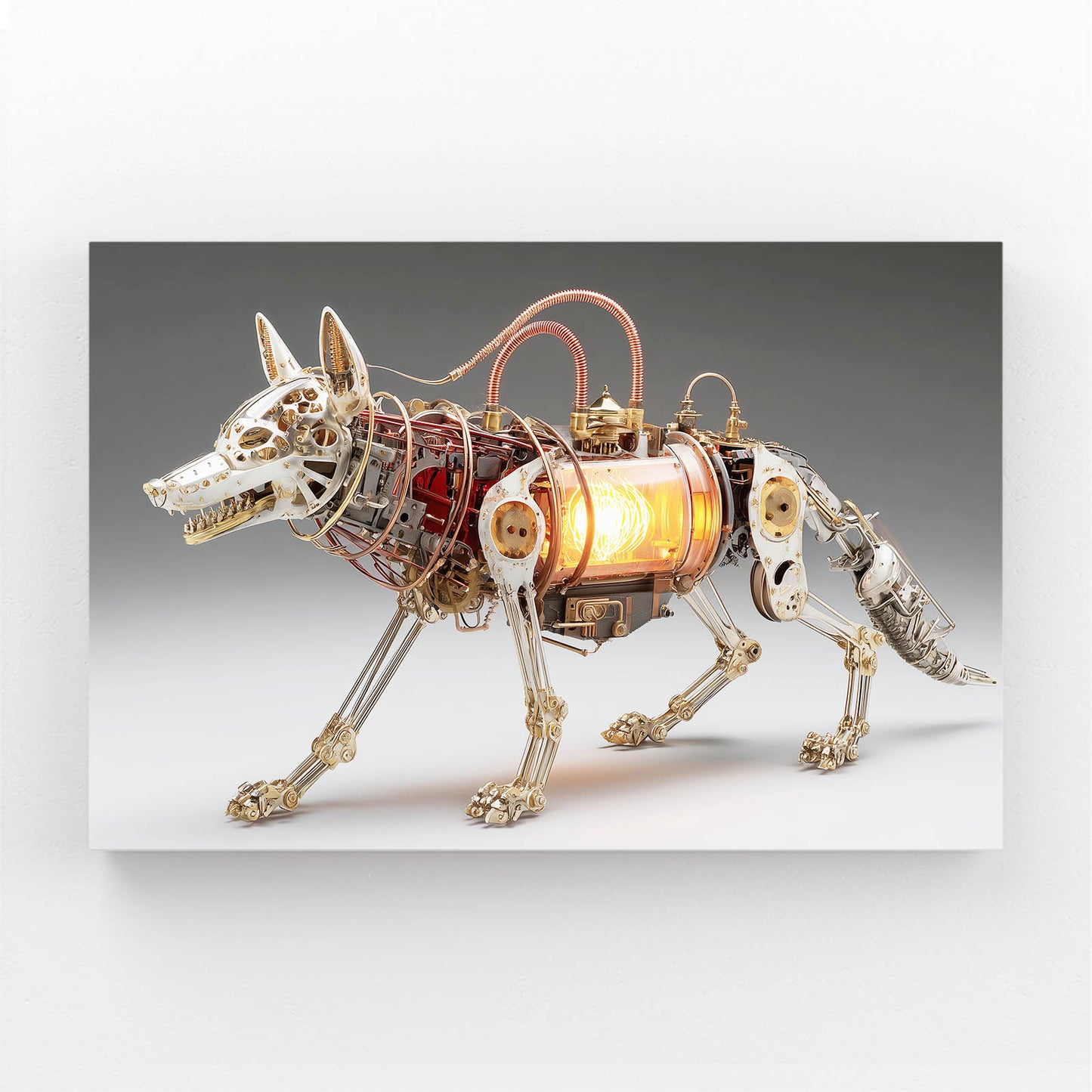 Lantern-Core Wolf Steampunk Art – lantern-core wolf steampunk canvas print