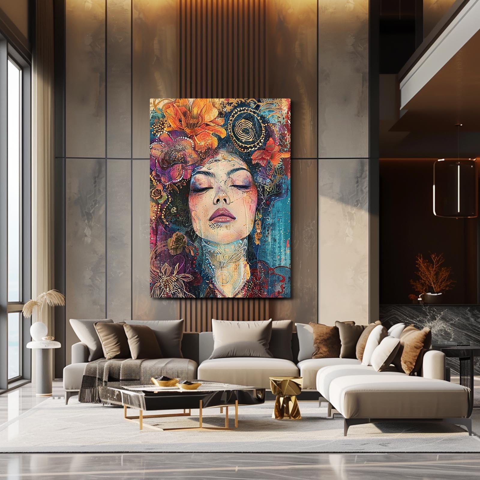 Large Boho Canvas Art