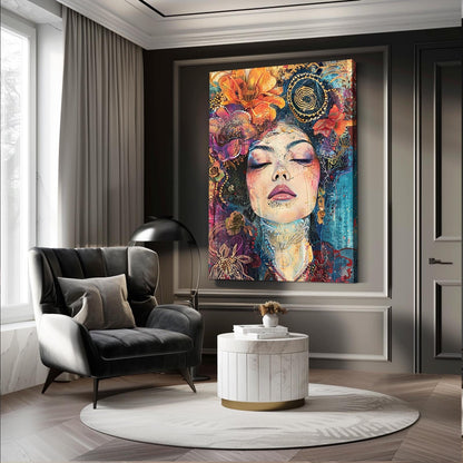 Large Boho Canvas Art