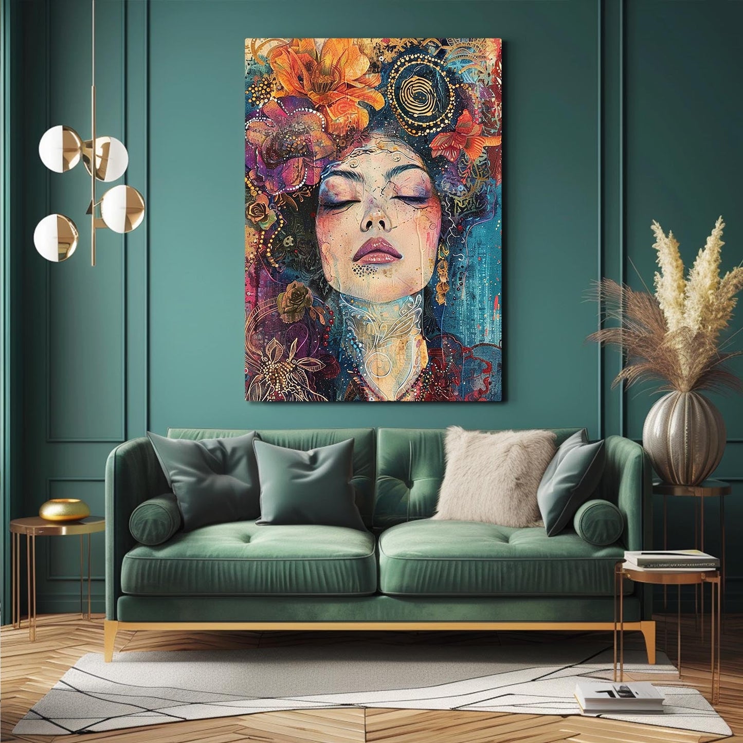 Large Boho Canvas Art