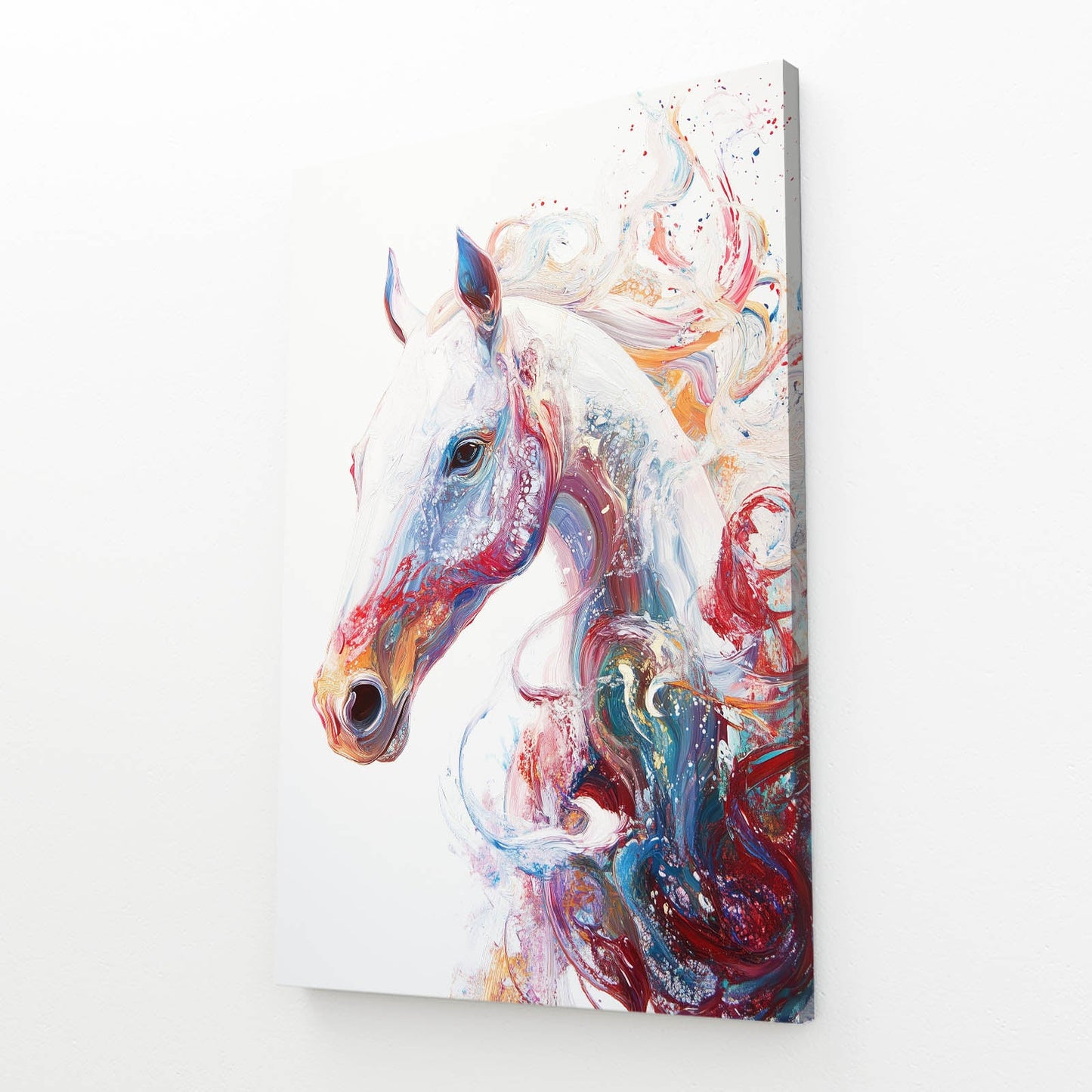 Large Horse Art – angled canvas view on white background