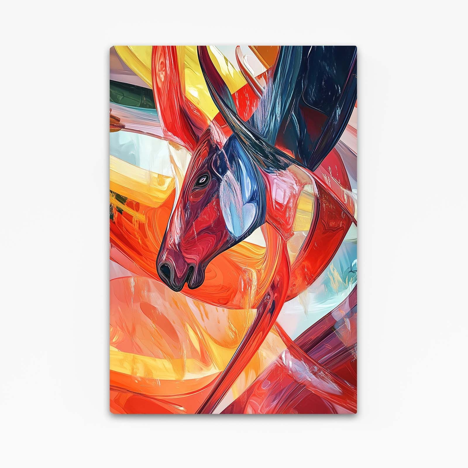 Large Horse Artwork – angled canvas view on white background