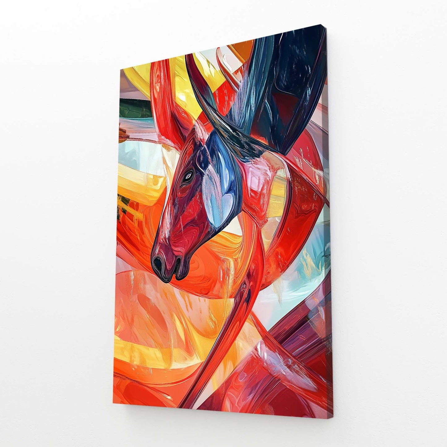 Large Horse Artwork – angled canvas view on white background