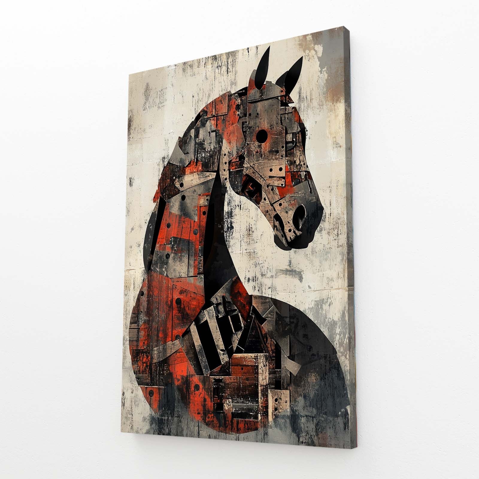 Large Horse Canvas Art – angled canvas view on white background