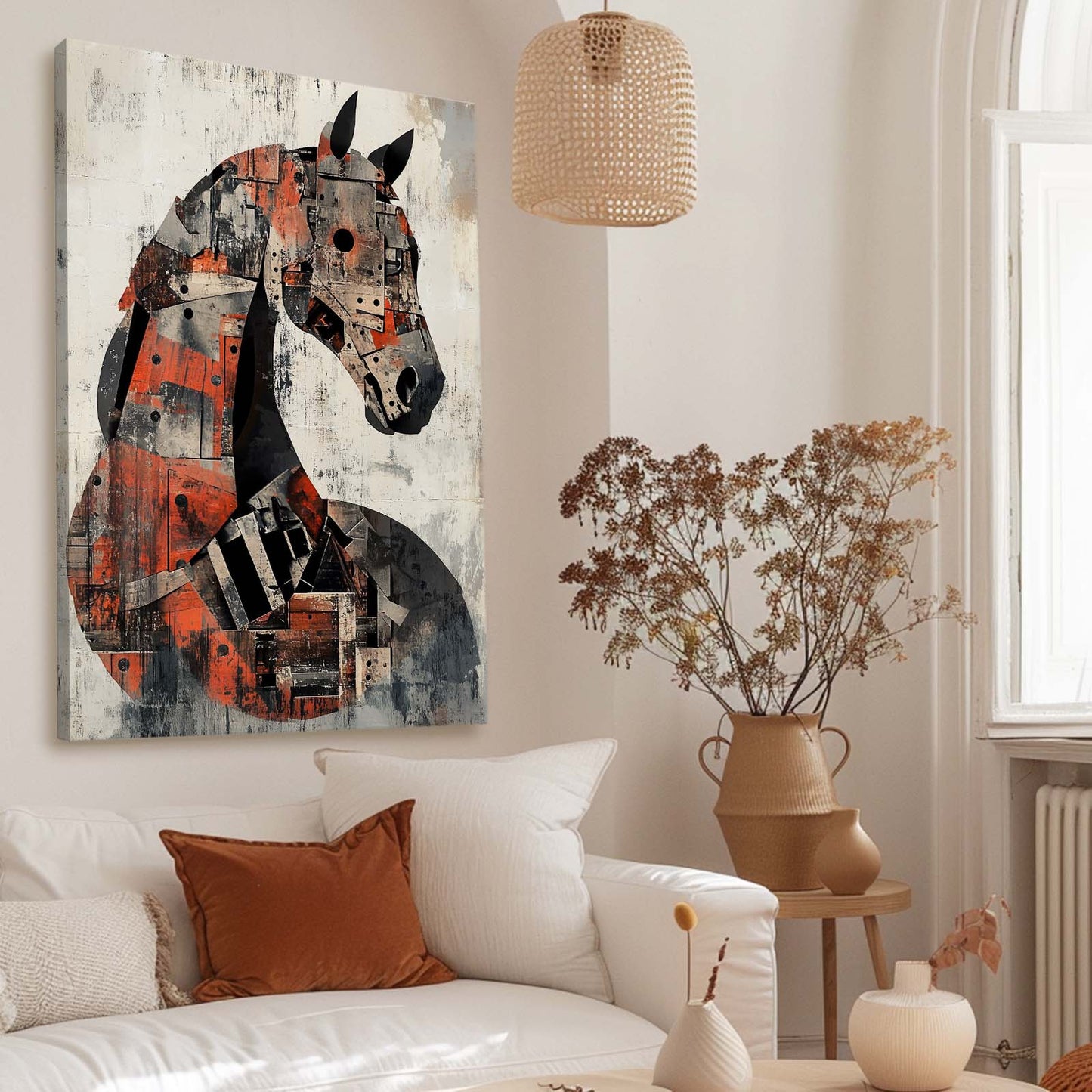 Large Horse Canvas Art – angled canvas view on white background